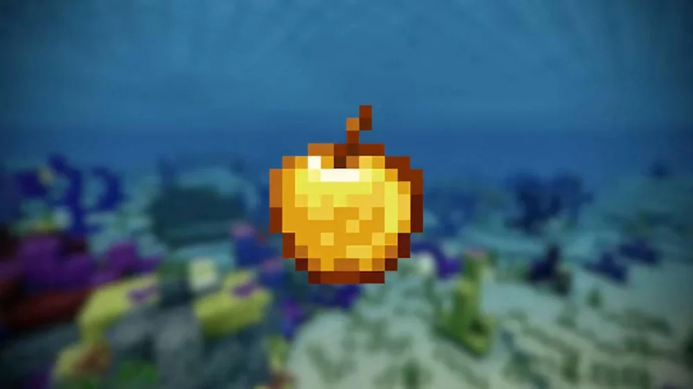Minecraft táo vàng ăn buff hồi máu chữa dân làng