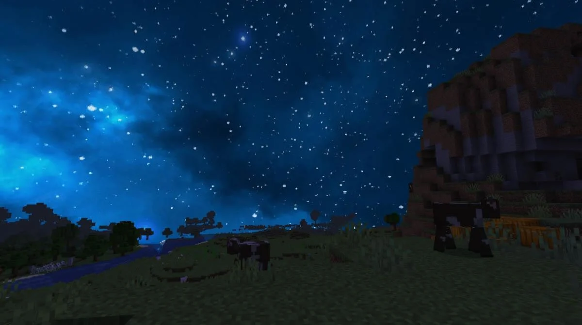 Bầu trời Minecraft 1.21.92 hiển thị chính xác với gói tài nguyên