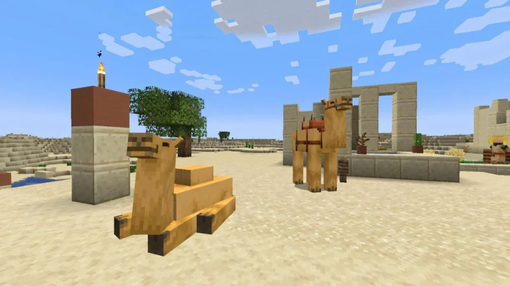 Mẹo cưỡi lạc đà Minecraft né đòn cận chiến