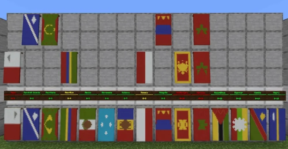 Banners từ Wool và gậy gỗ, tạo hoa văn và đánh dấu lãnh thổ bản đồ